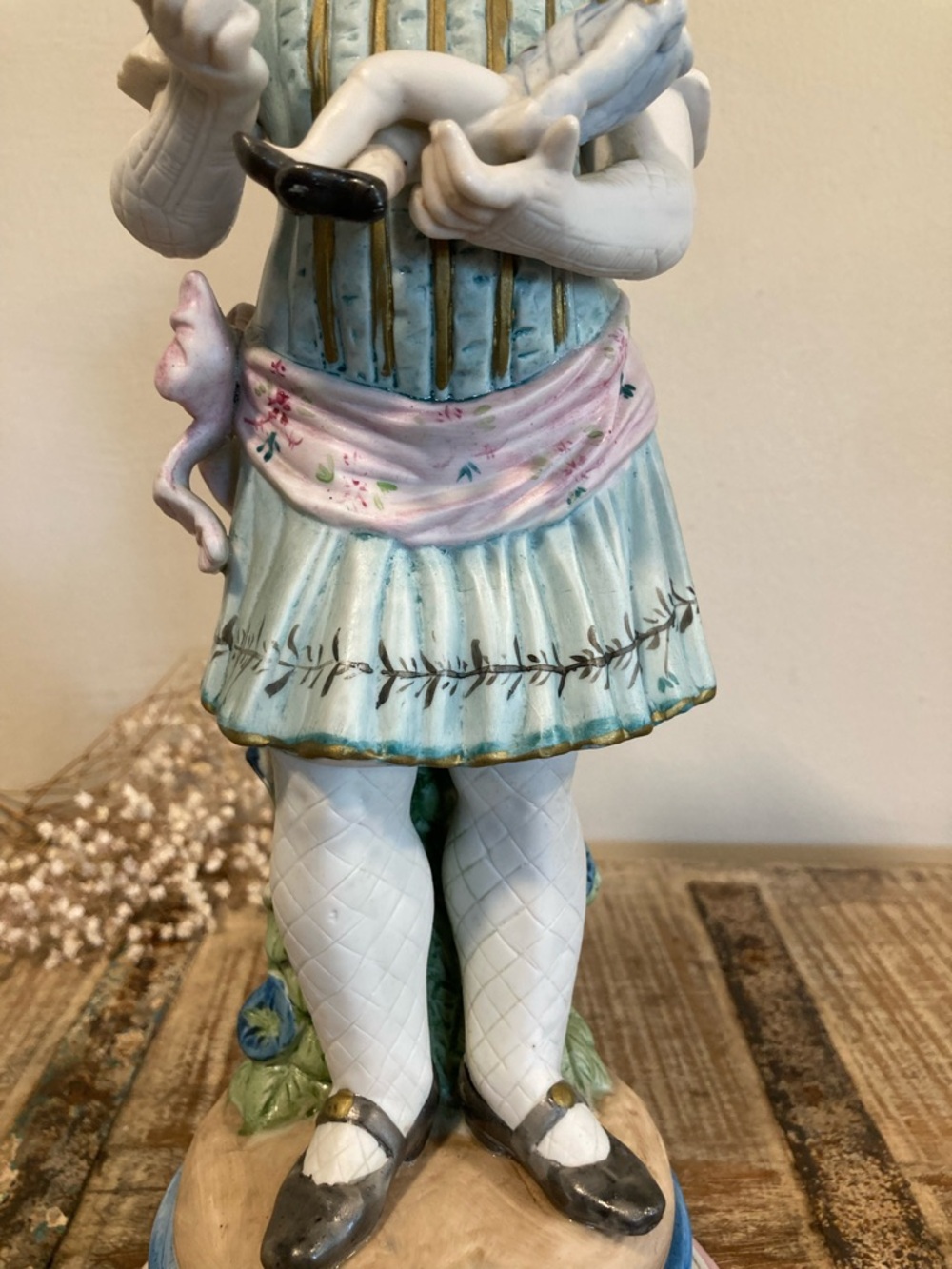 Creepy Ceramic Girl Holding Beheaded Doll Mantel Statue 16” Tall Vintage Decor - Picture 11 of 16